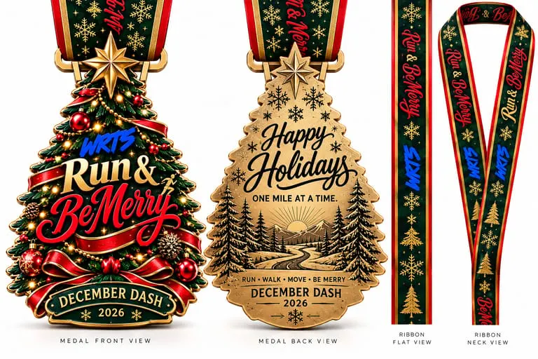 Run & Be Merry holiday finisher medal